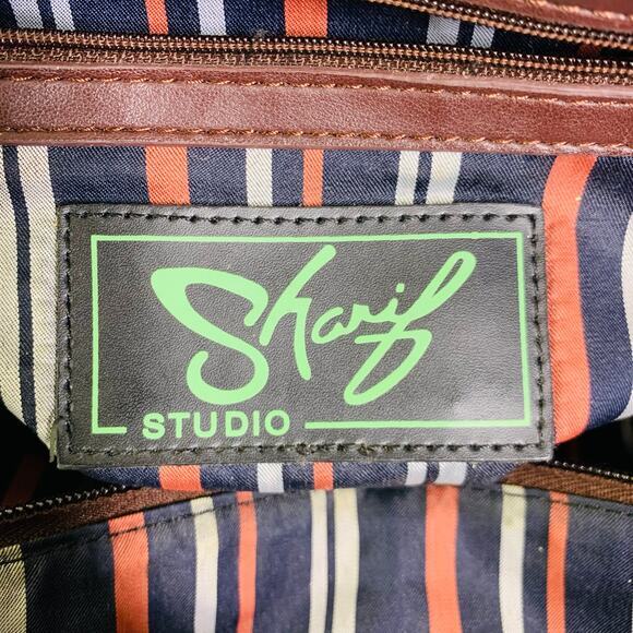 SHARIF STUDIO Purse Tooled Leather Snake Skin Shoulder Bag 3 Compartment Western - Picture 7 of 8